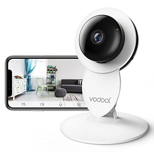 Book Cover Vodool 1080p Home Camera, Indoor IP Surveillance Home Security Camera System Night Vision, Wireless Wi-Fi Remote Monitor iOS & Android App, Clear Two-Way Audio, Motion Detection Alert (White)