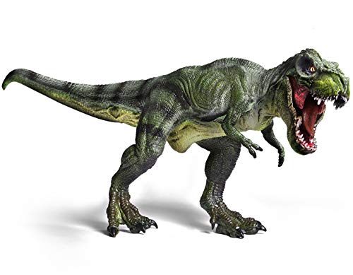 Book Cover SIMREX Tyrannosaurus Rex Toy for Kids, Dinosaur Games for Children, Lifelike Dinosaur Model with Movable Jaw, T-Rex Character in the Movie - Green