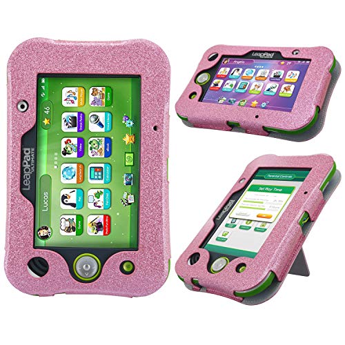 Book Cover LeapPad Ultimate Case - HOTCOOL New PU Leather with Kickstand Cover Case for Leapfrog LeapPad Ultimate Tablet, Glitter Pink
