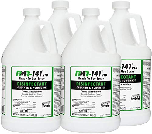 Book Cover RMR-141 RTU Mold Killer, Cleaner to Kill Mold, Inhibits The Growth of Mold and Mildew, Disinfectant and Cleaner, Kills 99% of Household Bacteria and Viruses, EPA-Registered Product, 1 Gallon (4-Pack)