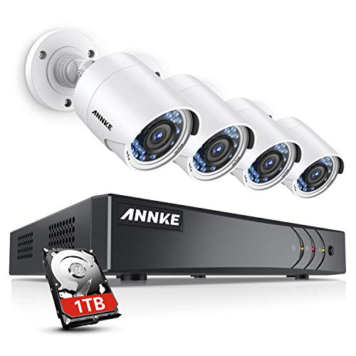 Book Cover ANNKE Surveillance Camera System, 8CH 3MP CCTV DVR Recorder and 4X Full-HD 1080P Security Camera with Ultra Clear 100ft Night Vision for Outdoor Use, Email Alert with Snapshot, 1TB Hard Drive Included