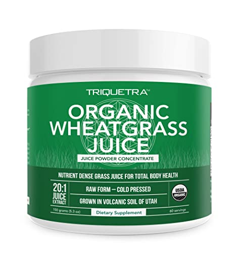 Book Cover Organic Wheatgrass Juice Powder - Grown in Volcanic Soil of Utah - Raw & BioActive Form, Cold-Pressed Then CO2 Dried - Complements Barley Grass Juice Powder - 5.3 oz