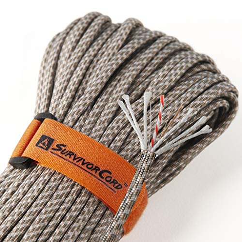 Book Cover 620 LB SurvivorCord | 100 FEET | The Original Patented Type III Military 550 Paracord/Parachute Cord with Integrated Fishing Line, Multi-Purpose Wire, and Waterproof Fire Tinder.