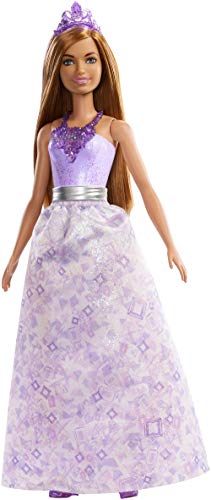 Book Cover Barbie Dreamtopia Princess Doll, approx 12-inch Brunette Wearing Purple Jewel-inspired Outfit and Tiara, for 3 to 7 Year Olds​​​