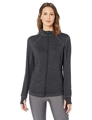 Book Cover Amazon Essentials Women's Brushed Tech Stretch Full-Zip Jacket