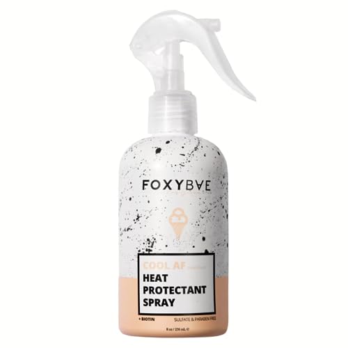 Book Cover FoxyBae Heat Protectant Spray for Hair - Thermal Heat Protectant for Hair Styling Products Like Curling Iron & Blow Dryer - Cool AF Hair Heat Protectant Spray for Frizz, Damage & Breakage 8oz