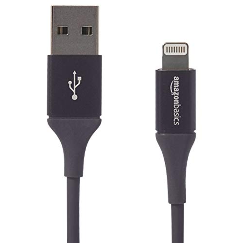 Book Cover AmazonBasics USB A Cable with Lightning Connector, Premium Collection - 6 Feet (1.8 Meters) - Single - Black