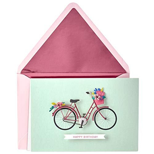 Book Cover Hallmark Signature Birthday Card (Bicycle with Flowers)