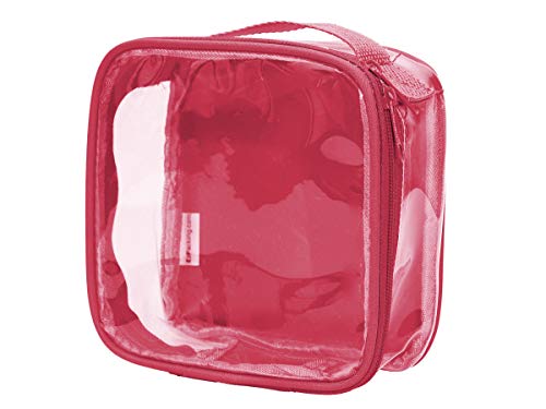 Book Cover Clear TSA Approved 3-1-1 Travel Toiletry Bag/Transparent See Through Organiser (Burgundy)