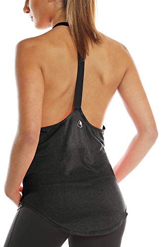 Book Cover icyzone Workout Tank Tops for Women - Athletic Yoga Tops, T-Back Running Tank Top