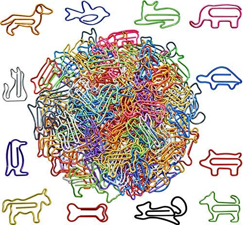 Book Cover HiQin Cute Paper Clips Assorted Colors - 120 Counts Funny Paperclips Bookmarks Planner Clips - Fun Office Supplies Gifts for Women Coworkers