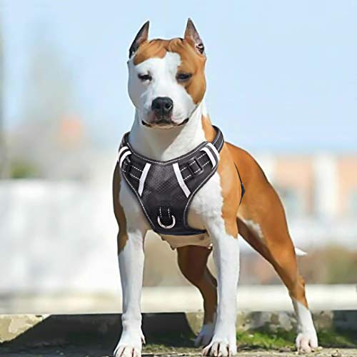 Book Cover Babyltrl Big Dog Harness No-Pull Adjustable Pet Harness Reflective Oxford Material Soft Vest for Large Dogs Easy Control Harness, XL