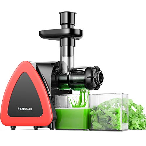 Book Cover Juicer Machines, HOMEVER Slow Masticating Juicer for Fruits and Vegetables, Quiet Motor, Reverse Function, Easy to Clean Hight Nutrient Cold Press Juicer Machine with Juice Cup & Brush, BPA-Free