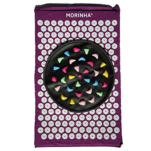 Book Cover MORINHA Spinal Acupressure Mat Yoga Fitness Nail with Spike Tongue (Without Pillow Prickle) for Sciatica, Back and Neck Pain Relief and Stones Foot Rug Relax Muscle Anti-Stress, Purple Travel Bag