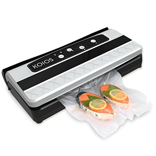 Book Cover KOIOS Enhanced +80% Strength Vacuum Sealer, Roll Storage & One-shoot Cutter Bar, 16L/Min Automatic Vacuum Sealing for Food Preservation for Sous Vide Cooking Roll of Vacuum Bags