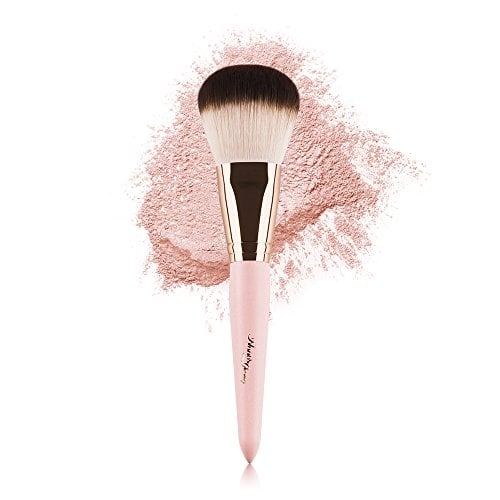Book Cover Anne's Giverny Kabuki Large Bronzer Brush Loose Powder Foundation Make up Brush for Blending Blush Makeup (Pink)