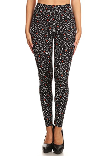 Book Cover Women's Unique Design Pattern Printed Leggings for Regular Plus 3X5X - Buttery Soft Halloween Christmas Holiday