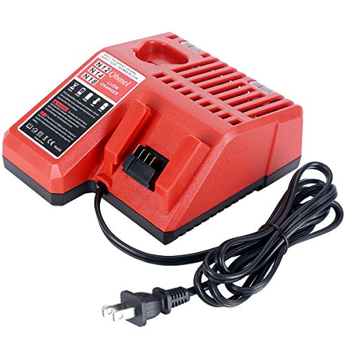 Book Cover M12 & M18 Multi Voltage Lithium Ion Battery Charger for Milwaukee 48-59-1812 18V&12V Fuel Gauge XC Battery