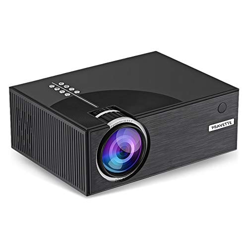 Book Cover PRAVETTE Mini LED Projector, 480p 120 Inch Display Supported, Ultra Quiet Long Lasting 50,000 Hour Operating Life, Multiple Mounting Points, Compatible with HDMI, VGA, USB, SD card for Gaming, Movies