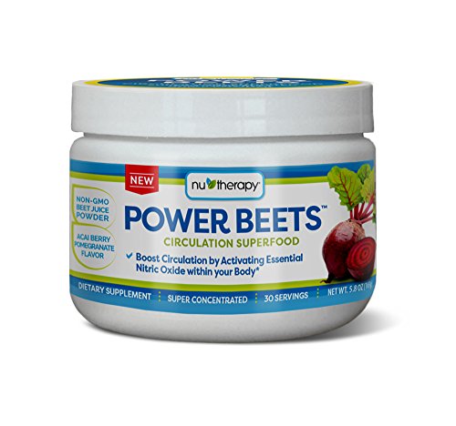 Book Cover Nu-Therapy Power Beets Powder, Circulation Superfood, Acai Berry Pomegranate Flavor, 20 Count Stick Packs