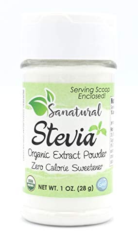 Book Cover Sanatural Stevia Powder, Zero Calorie Sweetener, Organic Sweet Stevia Leaf Extract, 1 oz