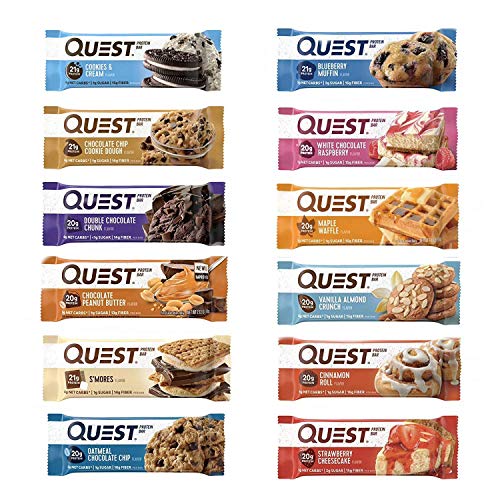 Book Cover Quest Nutrition Protein Bar Adventure Variety Pack. Low Carb Meal Replacement Bar with 20 Gram Protein. High Fiber, Gluten-Free (24 Count)