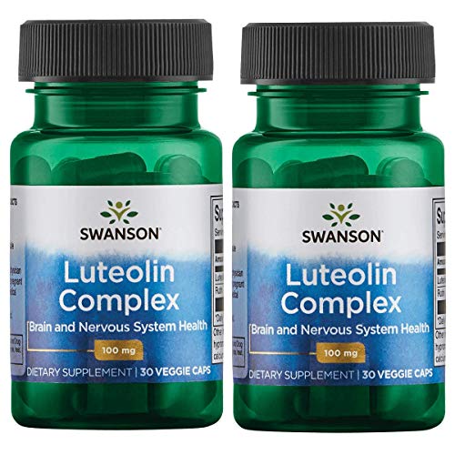 Book Cover Swanson Luteolin Complex with Rutin Cognitive Enhancer Brain Support Memory Mood Longevity Supplement 100 mg 30 Veggie Capsules (2 Pack)