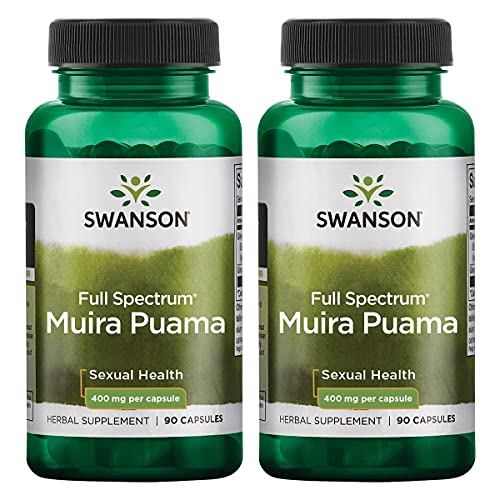 Book Cover Swanson Muira Puama Root Sexual Health Virility Libido Boost Support Men's Women's Supplement 400 mg 90 Capsules (2 Pack)