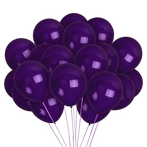 Book Cover Treasures Gifted Dark Purple Balloons - Matte Violet Purple Balloons - 12 Inch Purple Balloons, Latex - Large Plum Balloons Bulk - Happy Birthday Balloons - Deep Purple Balloons 100 Pack