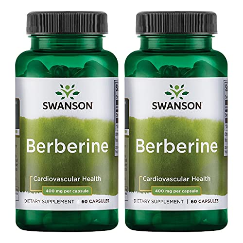Book Cover Swanson Berberine HCI-Cardiovascular Support Supplement-Promotes Blood Sugar Support & Metabolism-Helps Maintain Healthy Blood Lipid Levels Already Within Normal Range-(60 Capsules, 400mg Each) 2 Pack