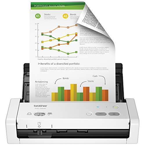 Book Cover Brother Wireless Portable Compact Desktop Scanner, ADS-1250W, Easy-to-Use, Fast Scan Speeds, Ideal for Home, Home Office or On-the-Go Professionals