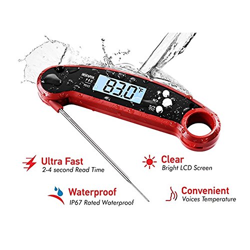 Book Cover Housewearall Meat Thermometer for grilling - Instant Read Thermometer- Digital Thermometer-Waterproof Kitchen Food Cooking Thermometer with Backlight LCD-BBQ Grill