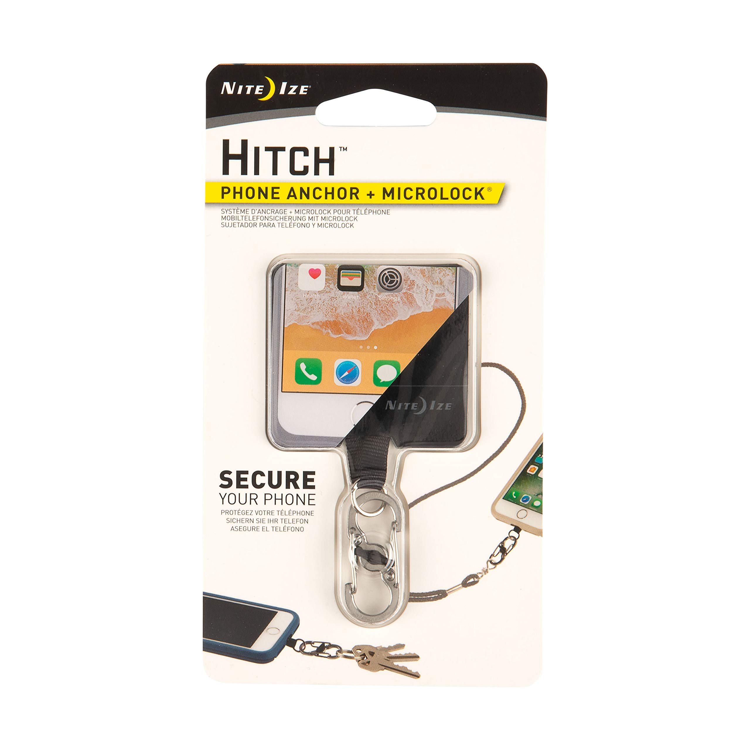 Book Cover Nite Ize Hitch Plus MicroLock - Phone Case Anchor for Drop Protection Stainless Microlock Anchor