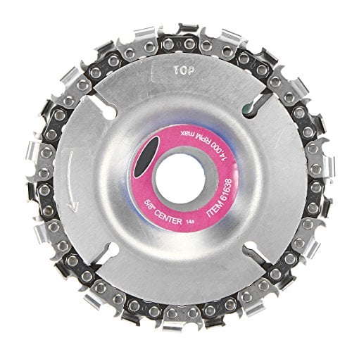 Book Cover 4 Inch Grinder Chain Saw Disc Wood Carving Disc 22 Tooth 5/8 Inch Center Hole for 100 115 Angle Grinder