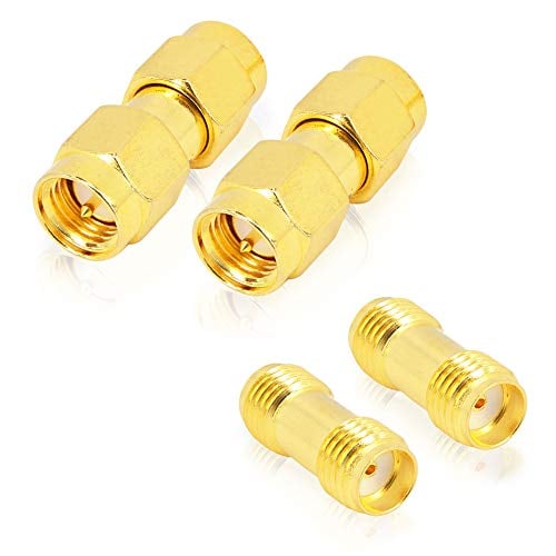 Book Cover Nisaea SMA Connectors Kit Antenna Cable Connector SMA Male to Male SMA Female to Female RF Coax Adapter for WiFi Caoxial Extension Cable 4 PCS