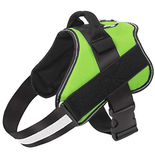 Book Cover Bolux Dog Harness, No-Pull Reflective Dog Vest, Breathable Adjustable Pet Harness with Handle for Outdoor Walking - No More Pulling, Tugging or Choking (Green, M)