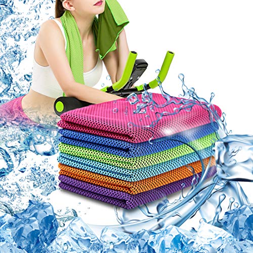 Book Cover Lucky Commerce Sports Cooling Towels, Cool Towel for Instant Cooling, Soft Breathable Chilly Neck Towel for Yoga, Sport, Running,Workout,Camping, Fitness, Workout 2 Pack