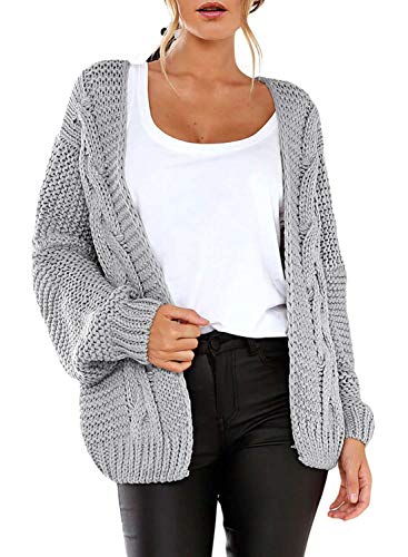 Book Cover Dearlove Womens Cardigans Open Front Long Sleeve Chunky Cable Knit Sweaters Warm Cozy Winter Coats Outerwear Grey M