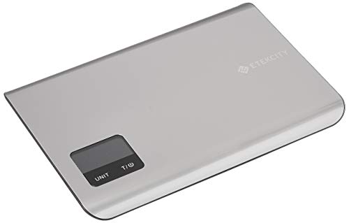 Book Cover Etekcity Kitchen Digital Nourish Multifunction Touch Scale,11 lb 5 kg, Food Grade 304 Stainless Steel (Batteries Included), large, silver
