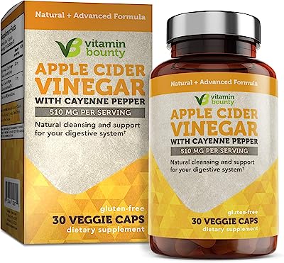 Book Cover Apple Cider Vinegar Capsules - Vitamin Bounty - 510mg Made in USA