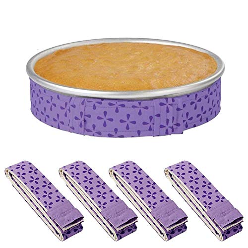 Book Cover 4-Piece Bake Even Strip,Cake Pan Dampen Strips,Super Absorbent Thick Cotton,Cake Strips for Baking,Cake Pan Strips