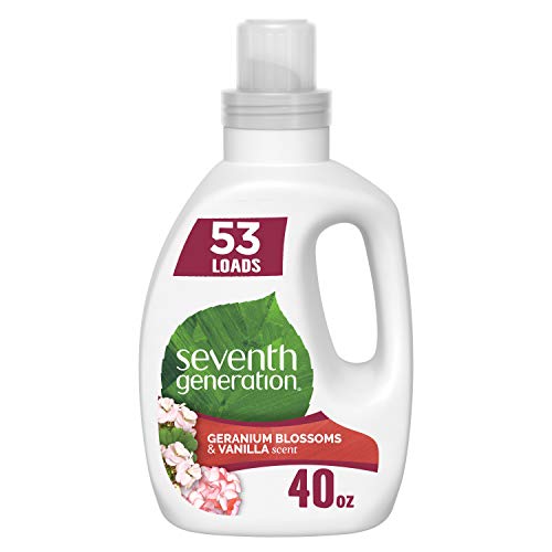 Book Cover Seventh Generation Concentrated Laundry Detergent, Geranium Blossom & Vanilla, 40 oz (53 Loads)