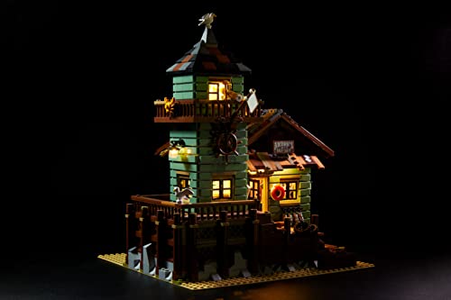 Book Cover Brick Loot LED Lighting Kit for Lego Old Fishing Store - 21310 (Lego Set NOT Included)