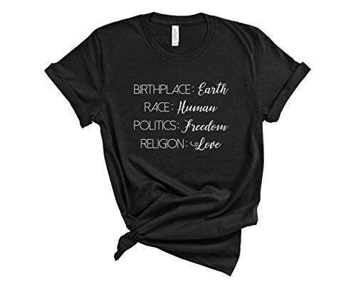 Book Cover Birthplace Earth Race Human Politics Freedom Religion Love. Human Rights Shirt. Super Soft & Comfy Unisex T-Shirt.