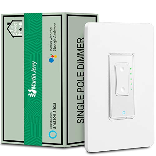 Book Cover Smart Dimmer Switch by Martin Jerry | ETL Listed, Supports LED, 2.4G WiFi, Voice Control via Echo & Google Home, a Neutral Wire is Necessary for Installation