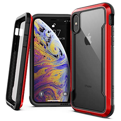 Book Cover Raptic Shield, Compatible with Apple iPhone XR (Formerly Defense Shield) - Military Grade Drop Tested, Anodized Aluminum, TPU, and Polycarbonate Protective Case for Apple iPhone XR, Red