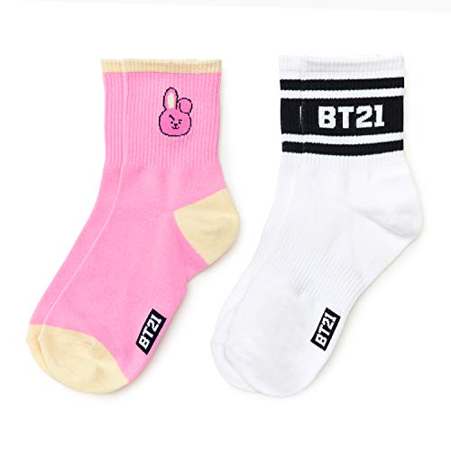 Book Cover BT21 COOKY 2-Packs Cute Cotton Socks for Women