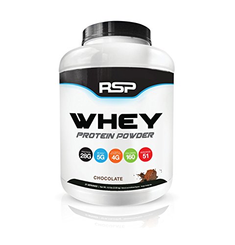 Book Cover RSP Whey Protein Powder (5LB) - 27G Premium Whey Protein Shake with BCAAs and Glutamine, Post Workout Recovery Protein Supplement, 51 Servings (Chocolate)