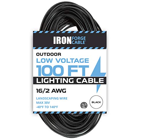 Book Cover 16/2 Low Voltage Landscape Wire - 100ft Outdoor Low-Voltage Cable for Landscape Lighting, Black