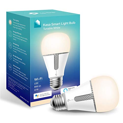 Book Cover Kasa Smart (KL120) Light Bulb, LED Smart WiFi Alexa Bulbs Works with Alexa and Google Home,A19 Tunable,2.4Ghz,No Hub Required, 800LM Tunable White(2700K-5000K), 10W
